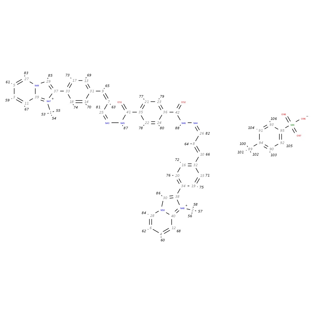 Image for Imidazo[1,2-A]Pyridinium, 2,2'-[1,4-Phenylenebis(Carbonyl- 2-Hydrazinyl-1-Ylidene-2-Propenylidene-4,1-Phenylene)]Bis [1-Methyl-, Salt With 4-Methylbenzenesulfonic Acid (1:2)