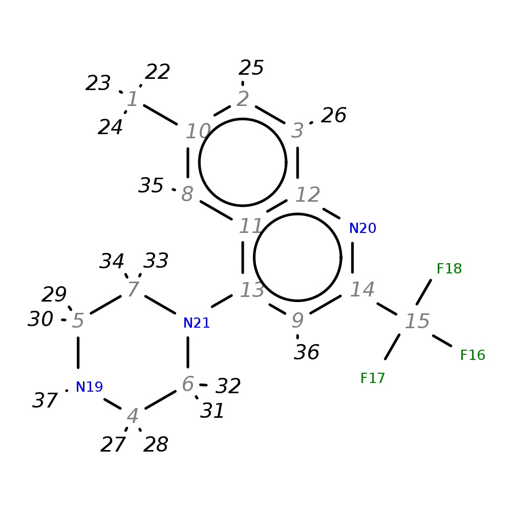 Image for 6-Methyl-4-Piperazino-2-(Trifluoromethyl)Quinoline