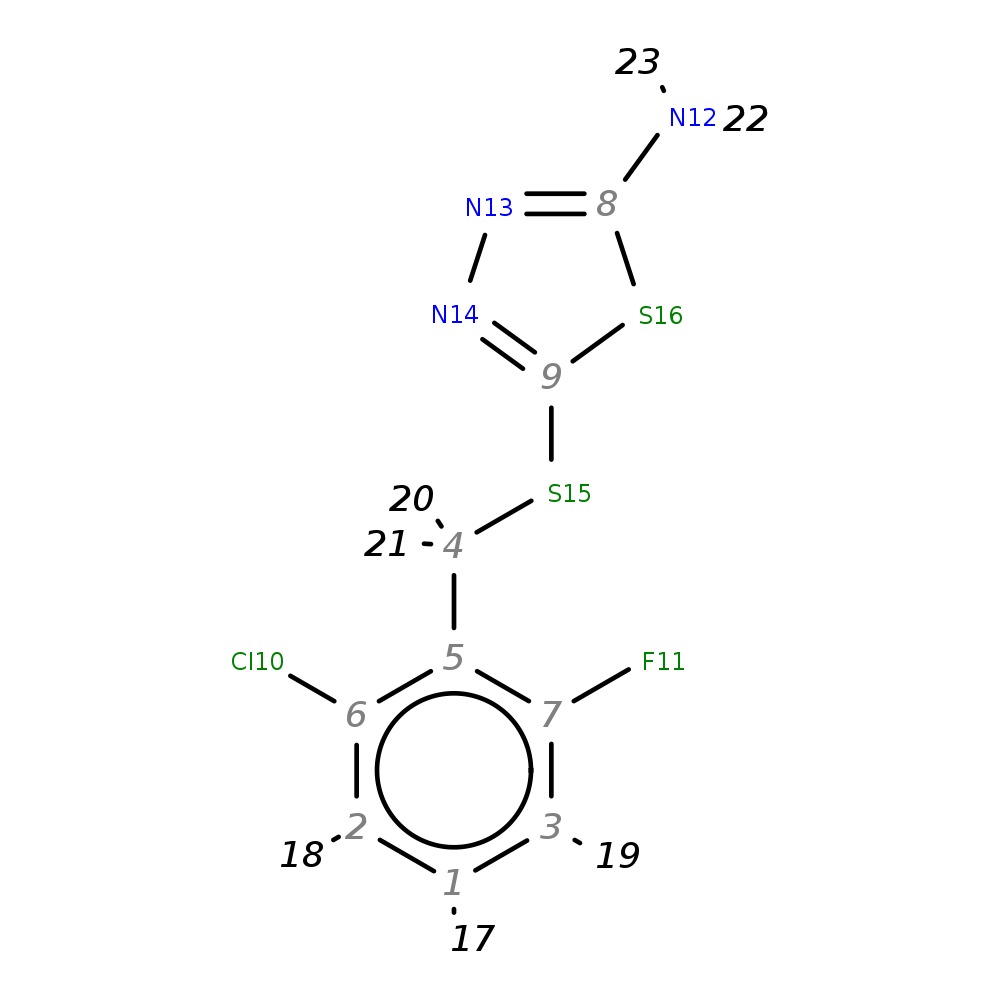 Image for 5-[(2-Chloro-6-Fluorobenzyl)Thio]-1,3,4-Thiadiazol-2-Amine