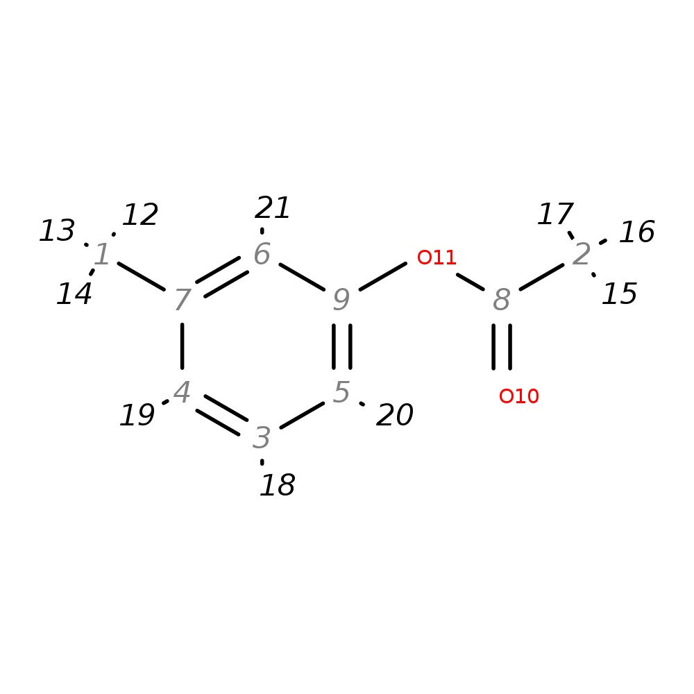 Image for Acetic Acid Meta-Tolyl Ester; Ei-B; Ms