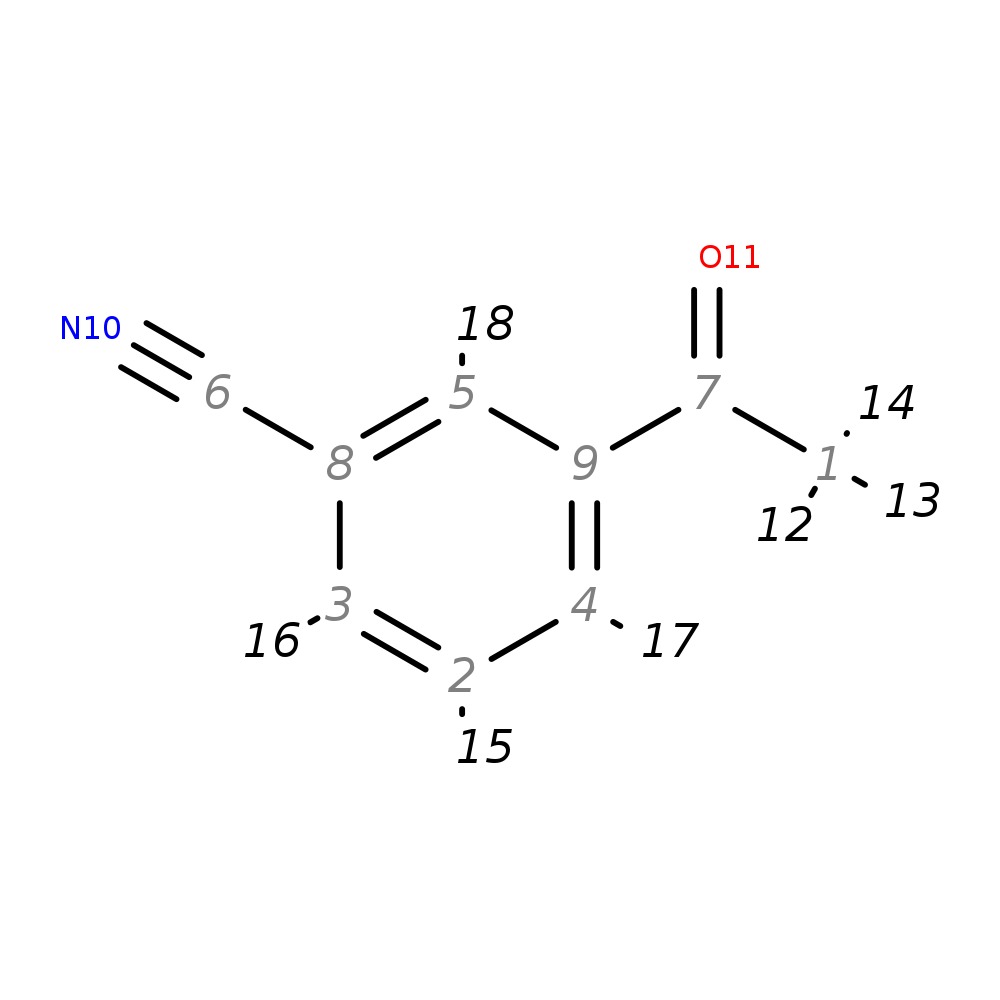 Image for 3-Cyanophenyl Methyl Ketone; Ei-B; Ms