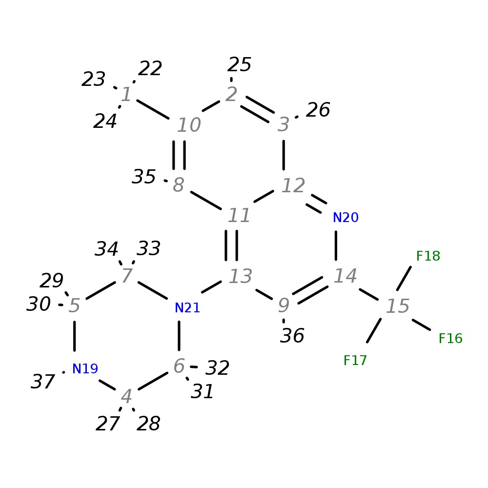 Image for 6-Methyl-4-(Piperazin-1-Yl)-2-(Trifluoromethyl)Quinoline